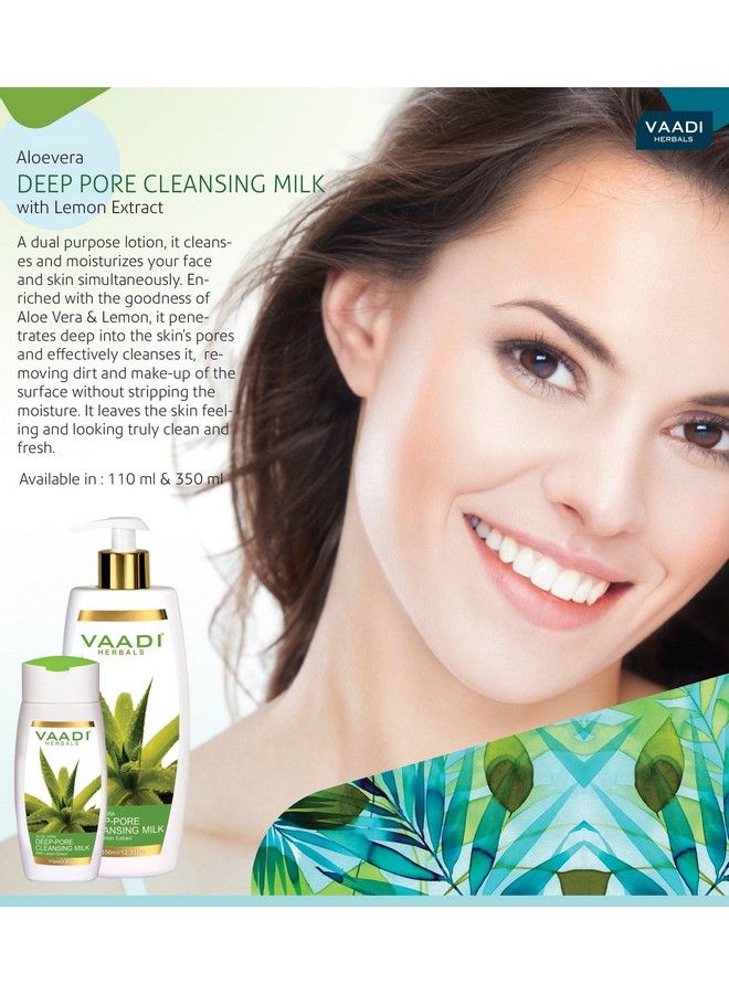 VAADI HERBALS Aloe Vera Deep Pore Cleansing Milk 350Ml  - Image 4