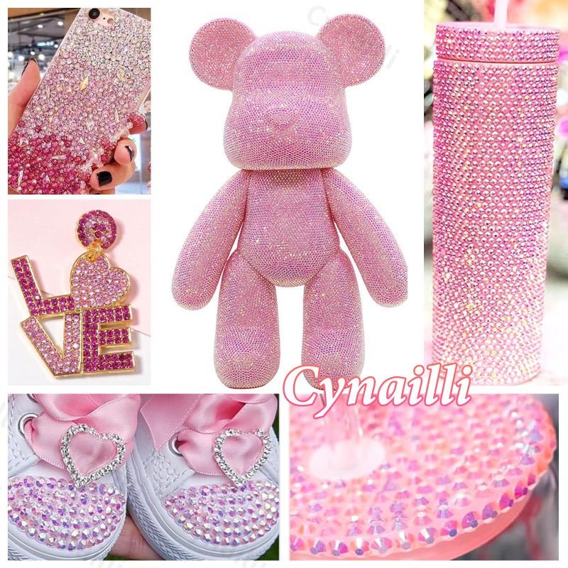 Cynailli 15000 Pcs Pink Color Resin Rhinestones for Crafts, Flatback Resin Rhinestones for Bedazzling Gems 2/3/4/5/6mm Flatback Gems Jewels for DIY Mugs Tumblers Bottles Clothing Shoes Nail Art - Image 5
