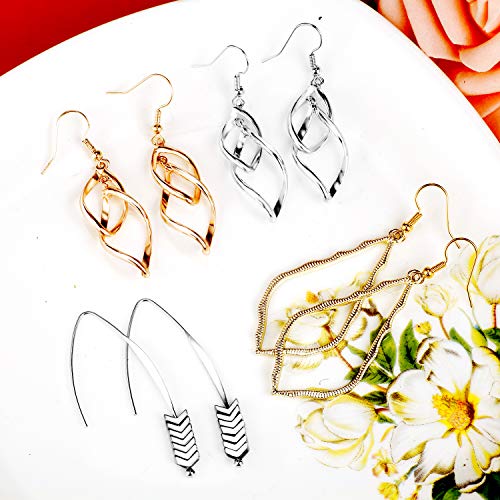 Tamhoo 20 Paris Assorted Dangle Earrings Set for Women, Fashion-Celtic Gold Bar Earrings for Teens Girls Cute Filigree Earrings - Image 5