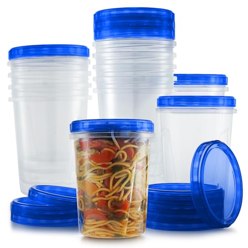 Tafura 6 Pack Leakproof Freezer Containers for Food with Twist Top Lids - 32 Oz BPA Free Reusable Plastic Soup Containers with Screw On Lids - Ideal for Meal Prep, Leftovers & Pantry Organization - Image 1