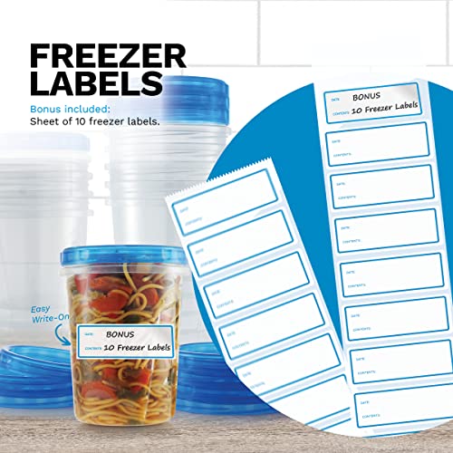 Tafura 6 Pack Leakproof Freezer Containers for Food with Twist Top Lids - 32 Oz BPA Free Reusable Plastic Soup Containers with Screw On Lids - Ideal for Meal Prep, Leftovers & Pantry Organization - Image 2