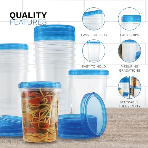 Tafura 6 Pack Leakproof Freezer Containers for Food with Twist Top Lids - 32 Oz BPA Free Reusable Plastic Soup Containers with Screw On Lids - Ideal for Meal Prep, Leftovers & Pantry Organization - Image 5