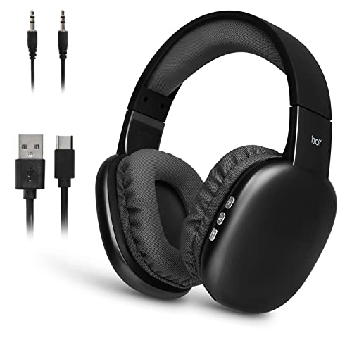 iJoy Ultra Wireless Headphones with Microphone- Rechargeable Over Ear Wireless Bluetooth Headphones with 10Hr Playtime, SD Slot, Backup Wire- Soft Cushion Wireless Headset with Mic (Black) - Image 1