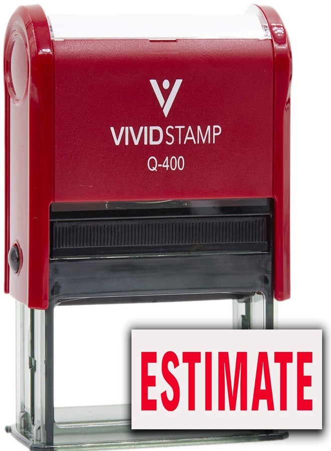Vivid Stamp Estimate Self Inking Rubber Stamp (Red Ink) - X-Large - Image 1