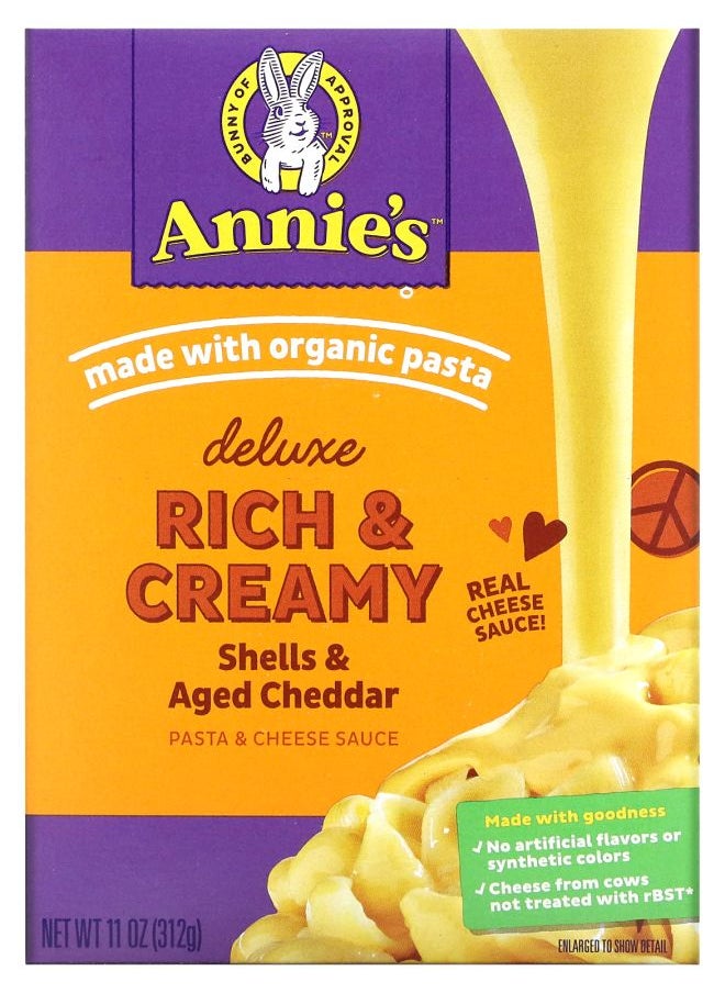 Annie's - Deluxe Rich & Creamy Pasta & Cheese Sauce Shells & Aged Cheddar 11 oz (312 g) - Image 1