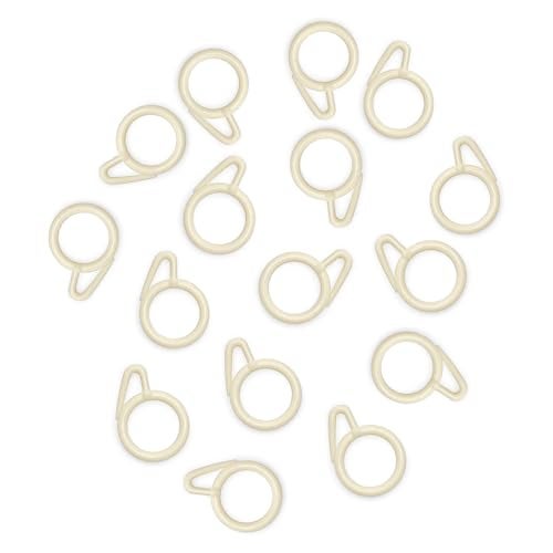 ProKart Premium Plastic Curtain Ring Hook for Doors Windows Bathroom Curtains 1.25 inch Ring Suitable for 1 inch Rod (Off White, 25) - Image 2