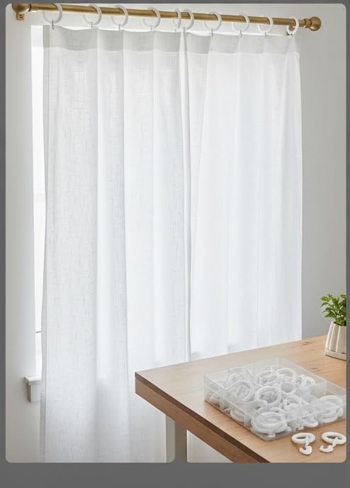 ProKart Premium Plastic Curtain Ring Hook for Doors Windows Bathroom Curtains 1.25 inch Ring Suitable for 1 inch Rod (Off White, 25) - Image 5