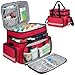 Jaffzora Large Pill Bottle Organizer Double Layers Medicine Storage Bag with Lockable Zippers and Shoulder StrapMedication Travel Bag for Prescription Bottles Vitamins Medical Supplies Red Bag Only - Image 1