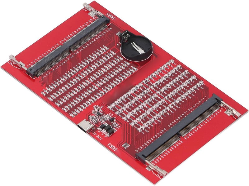 بطاقة اختبار ذاكرة RAM DDR4 DDR5 2 في 1 محلل تشخيصي لفتحة الكمبيوتر المحمول مع مؤشر ضوء LED، متوافقة مع وحدات ذاكرة الكمبيوتر المكتبي والمحمول - Image 3