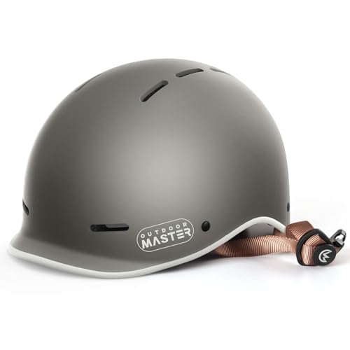 OutdoorMaster Bike Helmet for AdultsAdjustable Cycling Helmet for Men Women Safety Certified for Bicycle Skateboard Road Bike Skating Roller Commuting Helmet Slate GreyM - Image 1