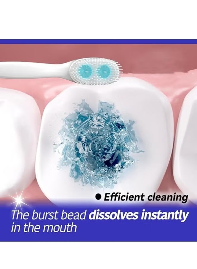 فريش 16قطعة فرشاة أسنان قابلة للاستخدام مرة واحدة بنكهات متعددة مع معجون الأسنان وملقط للعمل أو السفر، فرشاة أسنان سفر صغيرة - Image 3