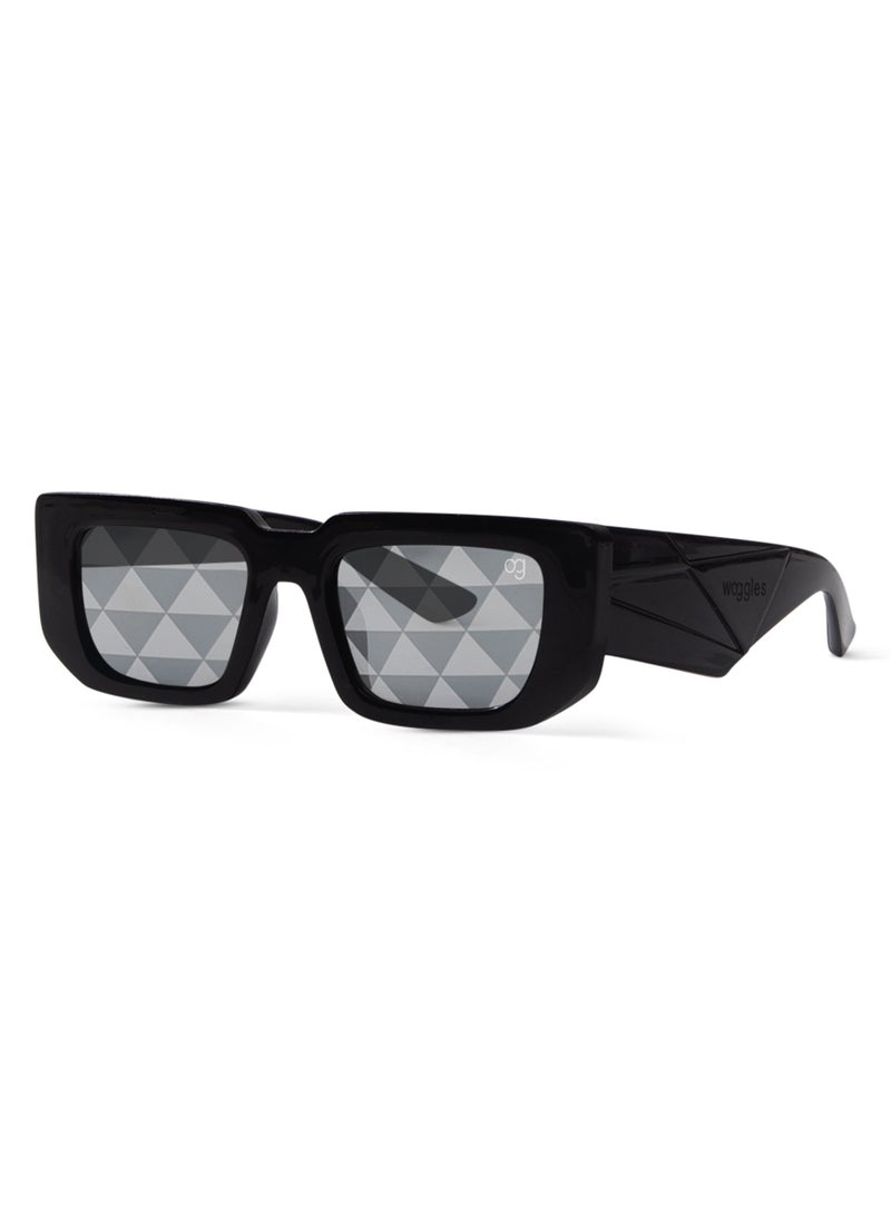 Woggles Stealth Black Rectangle Sunglasses  - Image 5