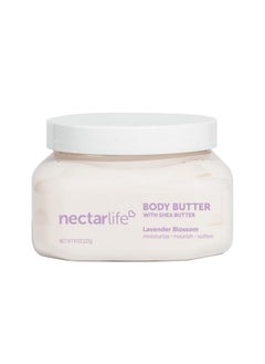 Nectar Bath Treats Shea Body Butter Lavender Body Cream For Moisturizing Dry Skin Vegan Skin Cream For Women 8 Oz. (Lavender)  - Image 1