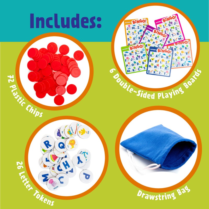 Peaceable Kingdom Alphabet Bingo! Letter Learning Educational Board Game for 2 to 6 Kids Ages 4+ - Image 3