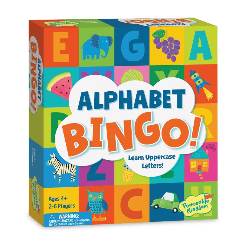 Peaceable Kingdom Alphabet Bingo! Letter Learning Educational Board Game for 2 to 6 Kids Ages 4+ - Image 1