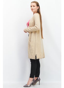 ESPRIT Women Textured Long Sleeve Cardigan, Beige  - Image 3
