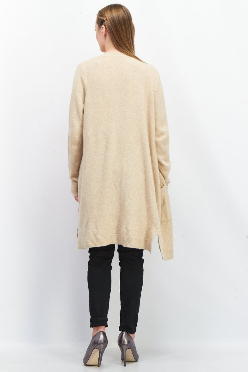 ESPRIT كارديجان نسائي مزخرف بأكمام طويلة، بيج - Image 2