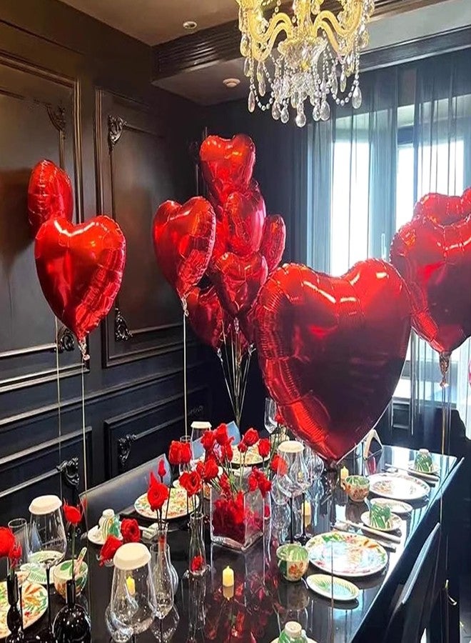 Jangostor 60 PCS Heart Shape Foil Balloons, 10 Inch Red Heart Foil Balloons Mylar Heart Shaped Balloons Heart Balloons Aluminum Foil Balloons for Valentine Day Birthday Engagement Wedding Party - Image 5