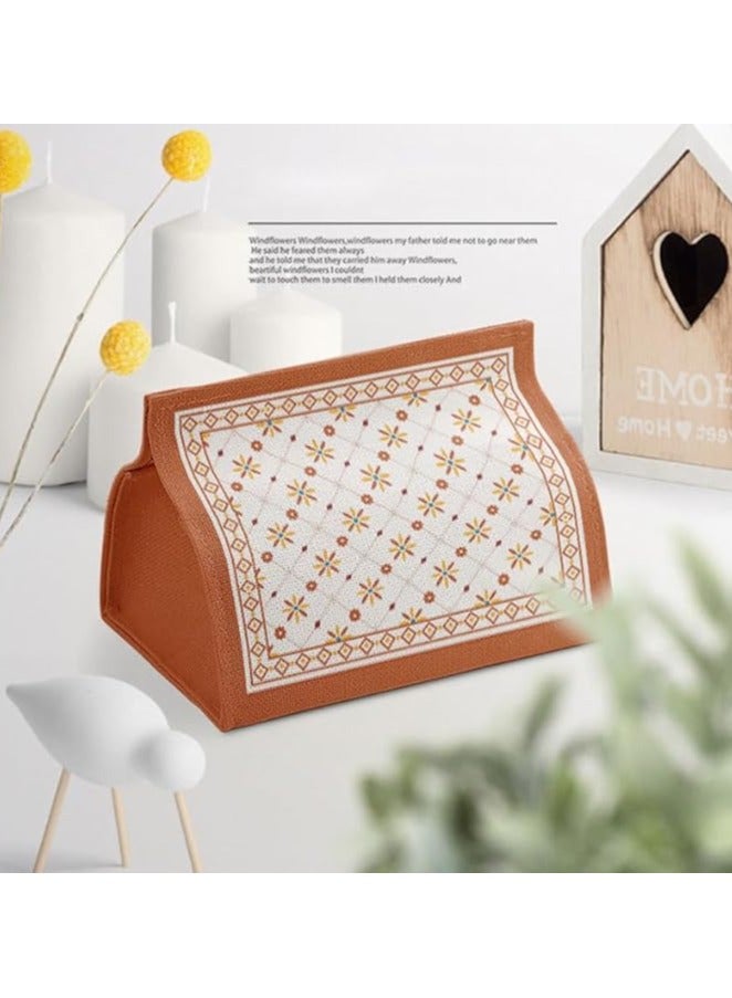 ماهمير غطاء صندوق مناديل من جلد البولي يوريثان، منظم صندوق مناديل مستطيل حديث، حامل مناديل لمنضدة الحمام، حامل ليلي، خزانة غرفة النوم، مكتب المكتب، السيارة (أحمر) - Image 2