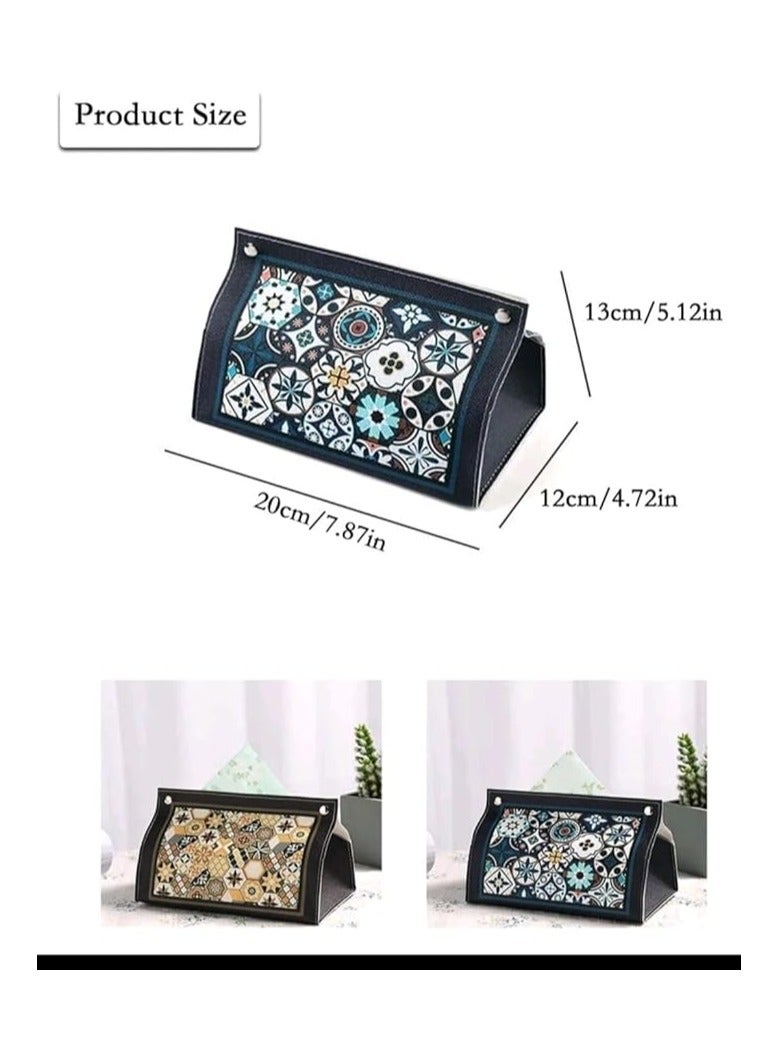 ماهمير غطاء صندوق مناديل من جلد البولي يوريثان، منظم صندوق مناديل مستطيل حديث، حامل مناديل لمنضدة الحمام، حامل ليلي، خزانة غرفة النوم، مكتب المكتب، السيارة (أحمر) - Image 3