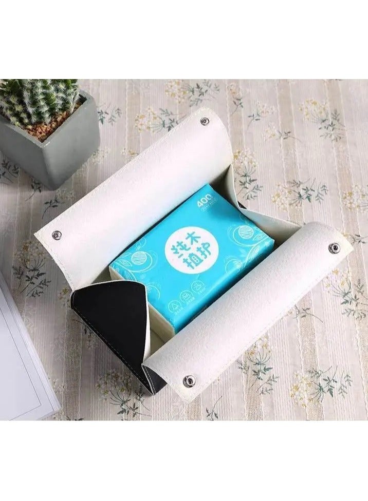 ماهمير غطاء صندوق مناديل من جلد البولي يوريثان، منظم صندوق مناديل مستطيل حديث، حامل مناديل لمنضدة الحمام، حامل ليلي، خزانة غرفة النوم، مكتب المكتب، السيارة (أحمر) - Image 4