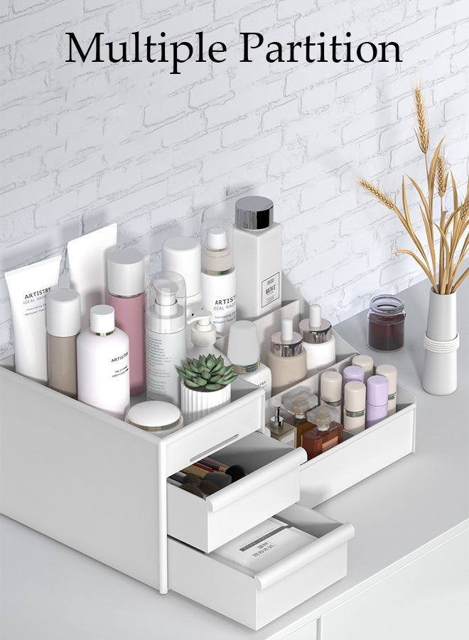 DUNISO Makeup Organizer, Cosmetic Desk Storage Box with Drawers Skincare Organizers for Dressing Table, Countertop, Bathroom Counter, Vanity Holder for Brushes, Lotions, Lipstick, Perfume - Image 5