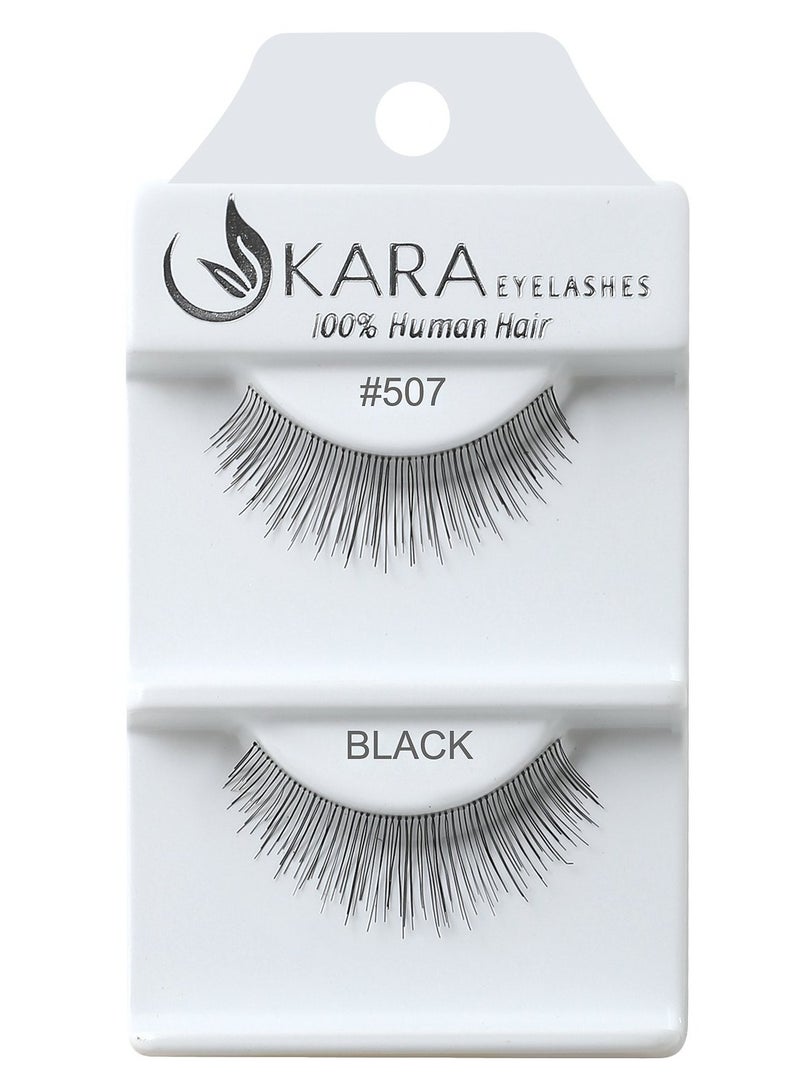Kara Beauty Eyelashes Human HAIR Black # 507