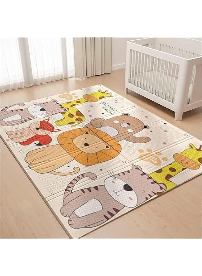 HOOKOR Foldable Baby Play Mat,200 * 180 * 1.5 CM Extra Large Waterproof Activity Playmats for Babies,Toddlers, Infants, Play & Tummy Time, Foam Baby Mat for Floor  - Image 1