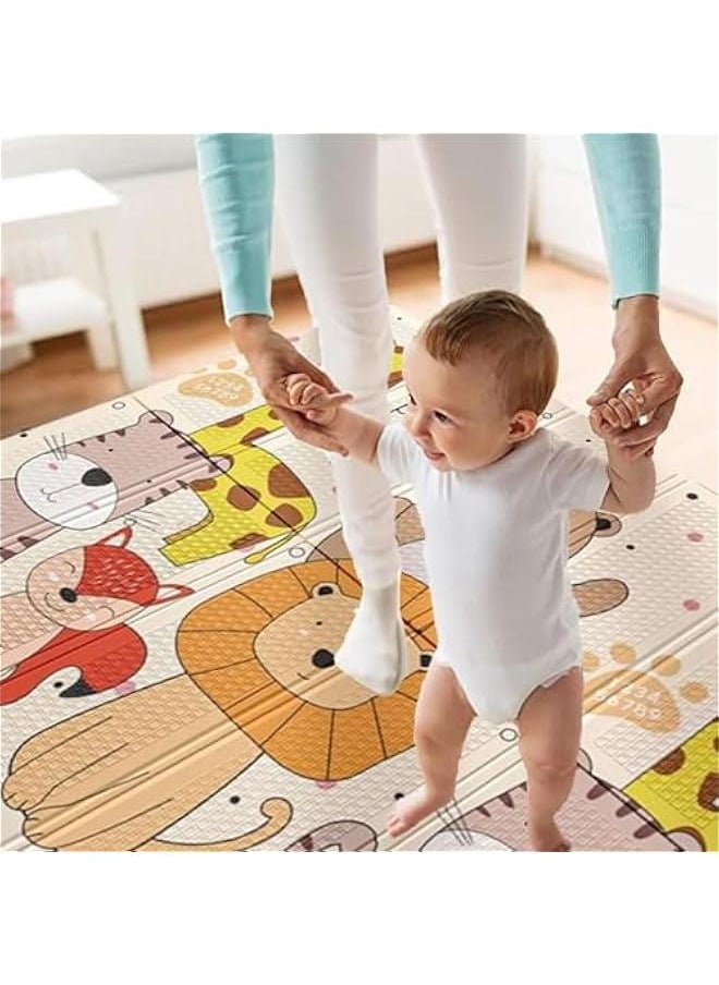 HOOKOR Foldable Baby Play Mat,200 * 180 * 1.5 CM Extra Large Waterproof Activity Playmats for Babies,Toddlers, Infants, Play & Tummy Time, Foam Baby Mat for Floor  - Image 4