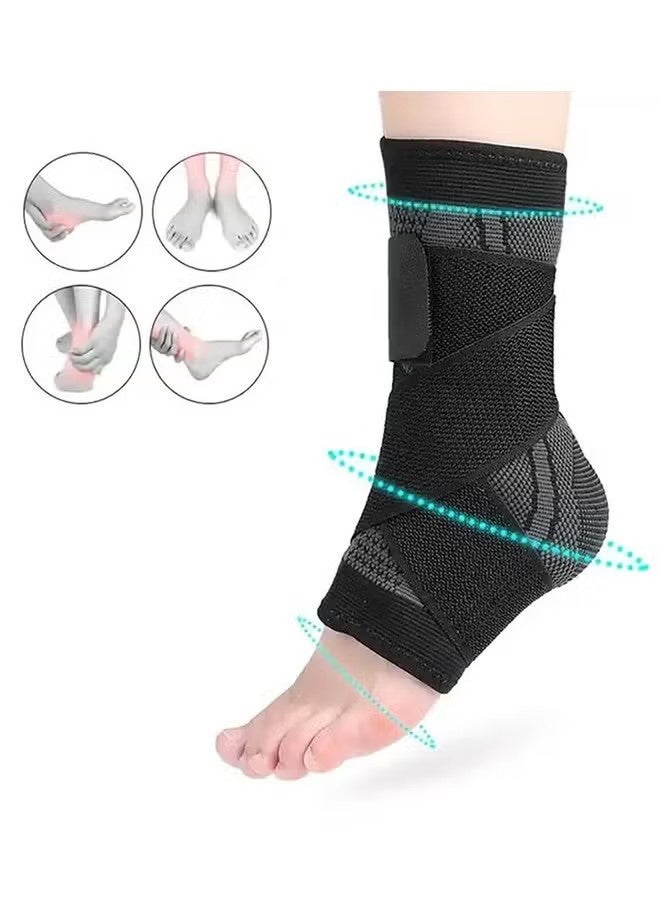 واي جيه 2 حزمة قابلة للضبط حزام الانضغاط، دعم قوس ومثبت القدم، التغليف المرن لالتهاب الفاشية البلطي، أخيل التندونيتس الشفاء، الرياضية جوارب الضمادات للرجال والنساء - Image 3