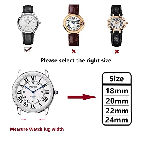 MORANO Moran Quick Release Leather Watch Bands Deployment Butterfly Buckle 18mm 20mm 22mm 24mm Blue Black Brown Calfskin Replacement Watch Strap for Men & Women - Image 5