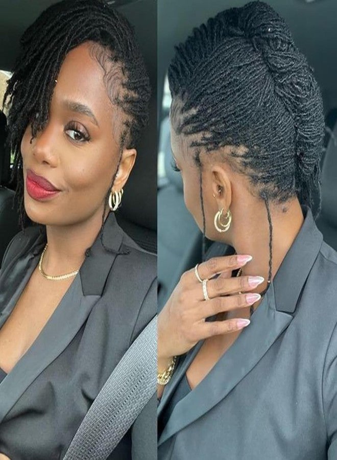 Vlliyava 0.2 cm Width 6 Inch 60 Strands Human Hair Loc Extensions, Natural Black 100% Full Handmade Permanent Real Human Hair Dreadlock Extensions for Women/Men/Kids Can Be Dyed Bleached Curled Twisted - Image 1