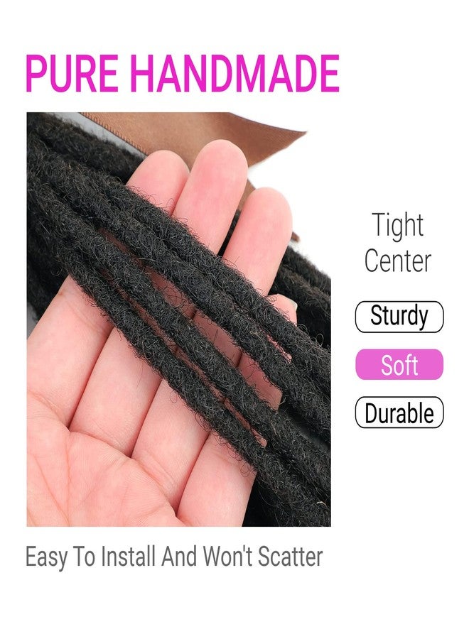 Vlliyava 0.2 cm Width 6 Inch 60 Strands Human Hair Loc Extensions, Natural Black 100% Full Handmade Permanent Real Human Hair Dreadlock Extensions for Women/Men/Kids Can Be Dyed Bleached Curled Twisted - Image 4