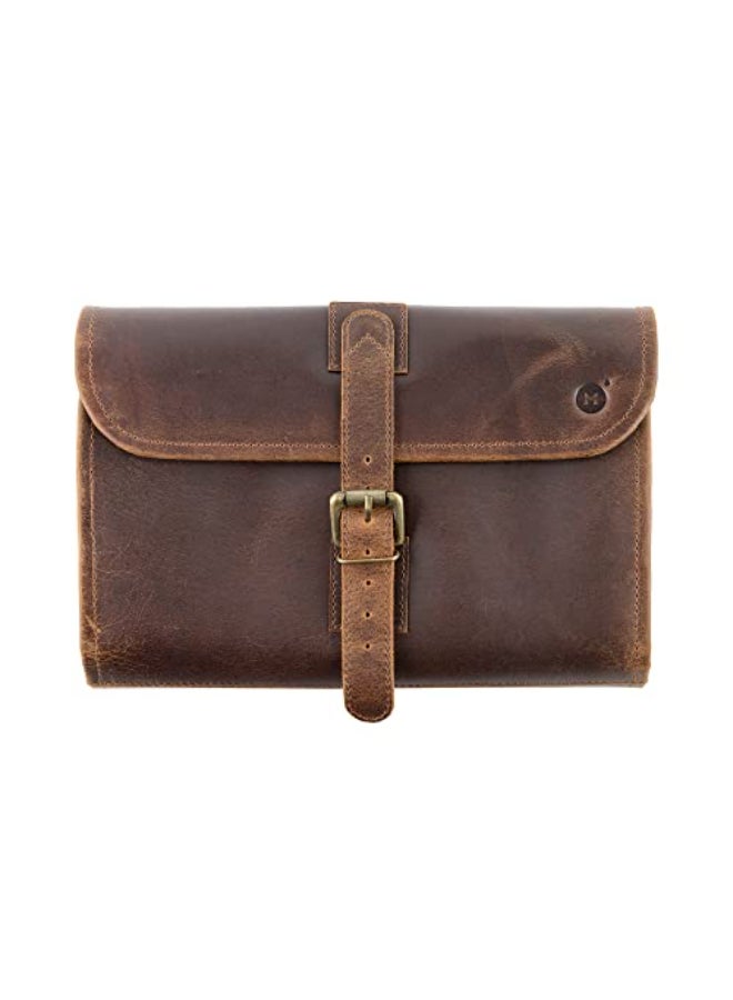 moonster Hanging Toiletry Bag for Men Women Leather Travel Bag with Hanging Hook Dopp Kit Shower Bag - Image 1