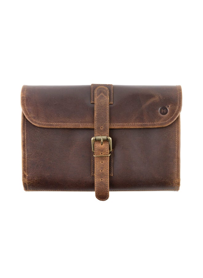 moonster Hanging Toiletry Bag for Men Women Leather Travel Bag with Hanging Hook Dopp Kit Shower Bag - Image 3