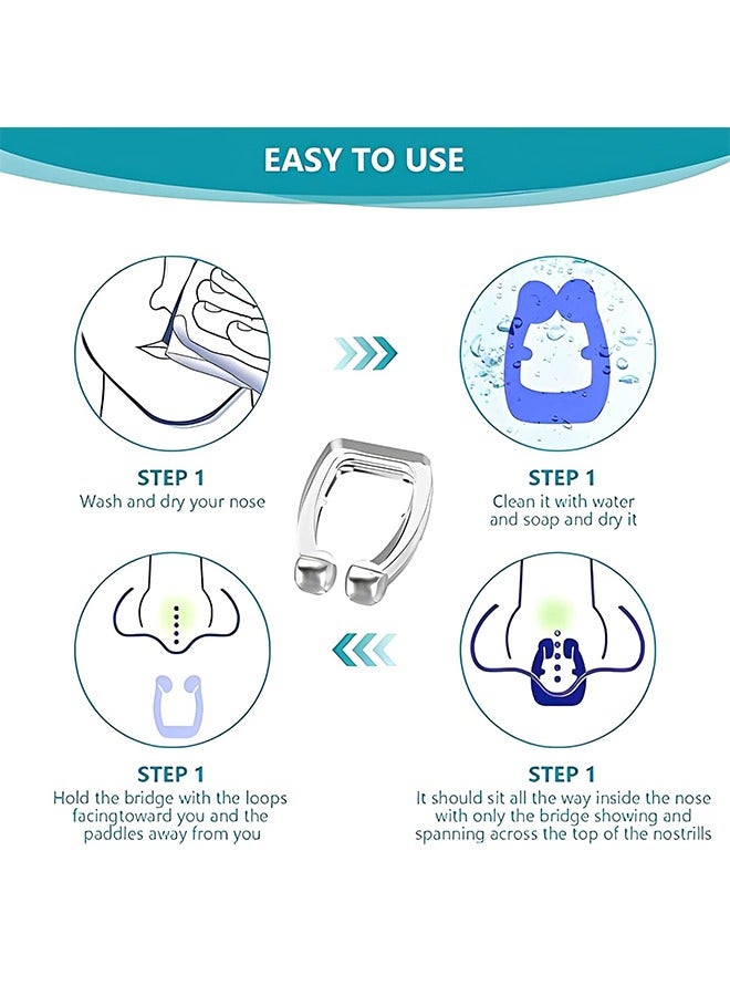 HY Snoring Devices Snoring Solution Silicone Magnetic Anti Snore Clipple Stop Snoring Nose Device Professional Sleeping Relieve Snore for Men Women (6 Pack)  - Image 4