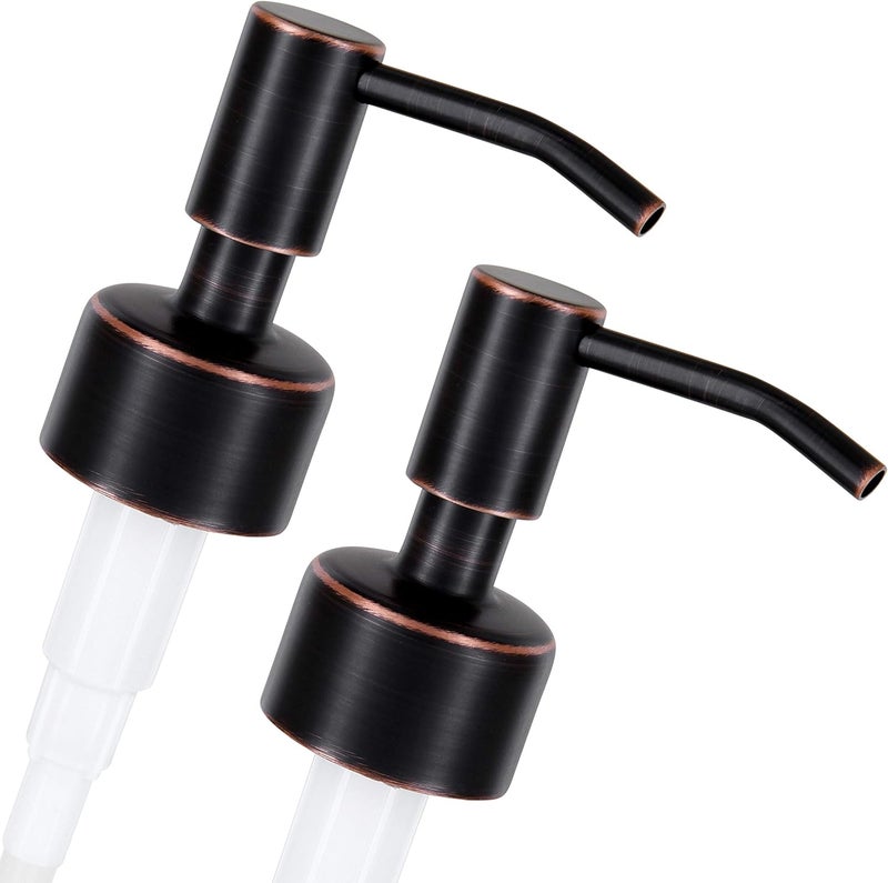 Altglas Budapest Soap Dispenser Pump Head - Double Pack Stainless Steel Pump Attachment with 28 mm Thread as Replacement Pump and Upcycling with Jacky Bottles (Black with Copper Oil Cut) - Image 1