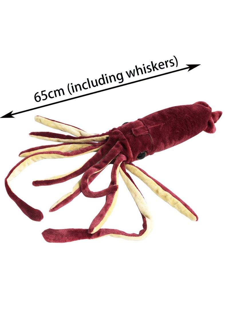 Generic - 65cm Red Deep Sea Squid Plush Toy Marine Animal Doll Ornament Gift | Gift For Children, Friends - Image 1