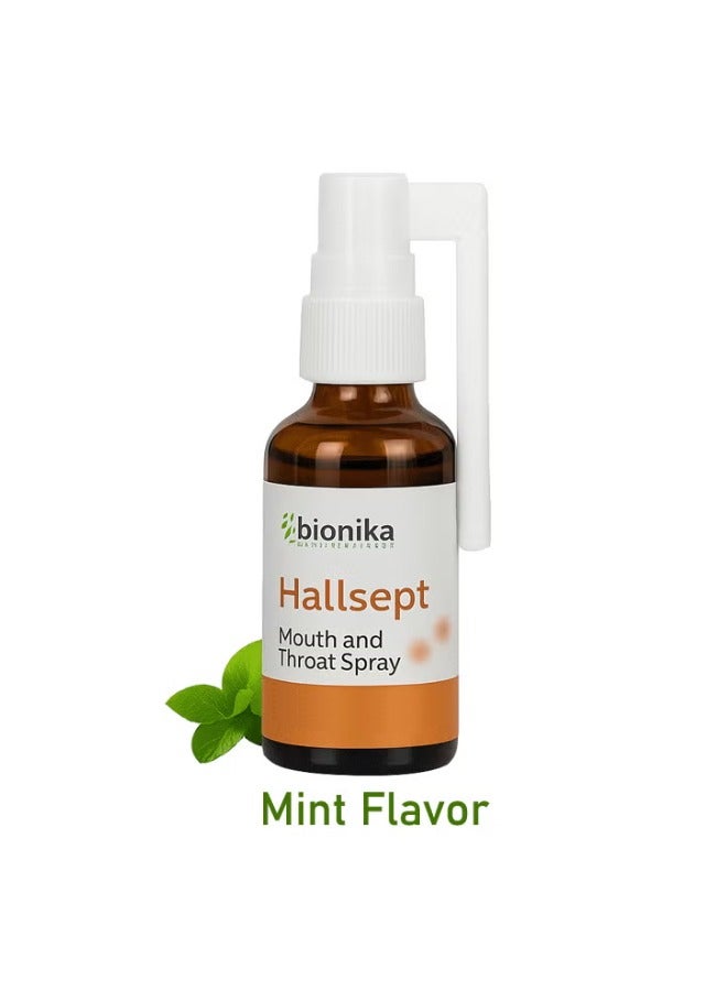 bionika Hallsept Mouth and Throat Spray Solution 30ml – Herbal Antiseptic Spray for Sore Throat & Oral Hygiene - Image 1