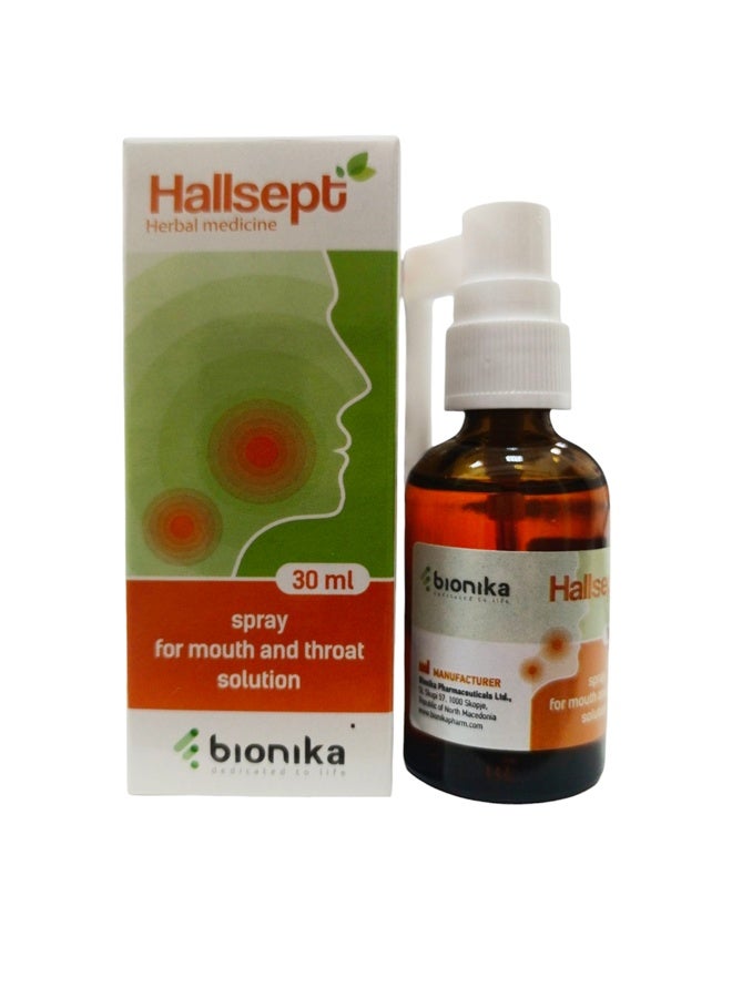 bionika Hallsept Mouth and Throat Spray Solution 30ml – Herbal Antiseptic Spray for Sore Throat & Oral Hygiene - Image 2