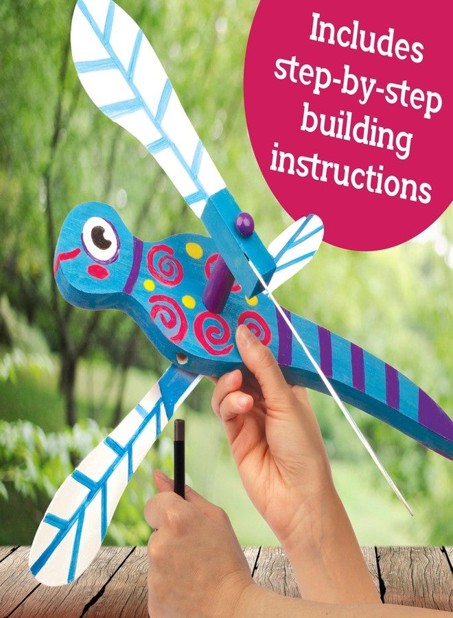 MindWare Make Your Own Dragonfly Wind Spinner Wood Craft Kit - Build & Decorate for Ages 8 & Up - Image 4