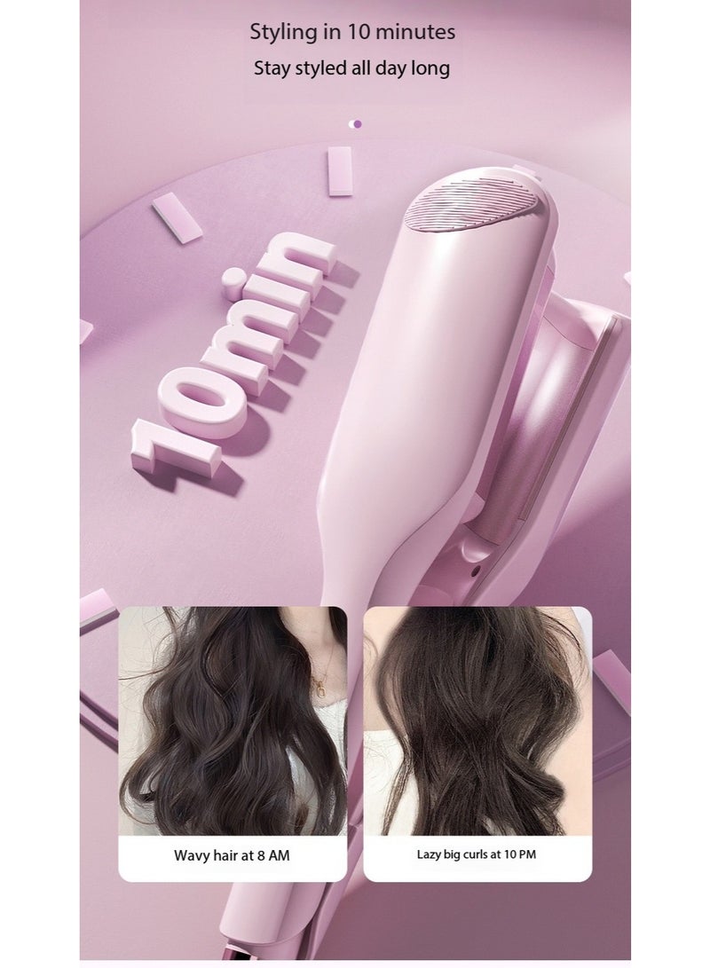 1.25 Inch 2 Barrel Double Negative Ion Curling Wand, 11 Adjustable Temperature, 30S Rapid Heating Curling Wand, Hair Curler Tool for Wide Deep Waves (Pink) - Image 4