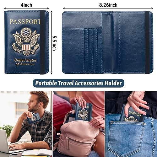 Coowayze Passport Holder Wallet for Travel Men Women RFID US Passport Cover Case, Waterproof Leather Passport Book Protector with Vaccine Card Slot Travel Document Organizer - Image 3