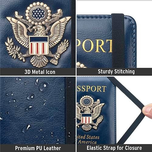 Coowayze Passport Holder Wallet for Travel Men Women RFID US Passport Cover Case, Waterproof Leather Passport Book Protector with Vaccine Card Slot Travel Document Organizer - Image 5