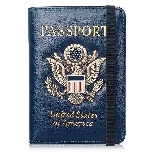 Coowayze Passport Holder Wallet for Travel Men Women RFID US Passport Cover Case, Waterproof Leather Passport Book Protector with Vaccine Card Slot Travel Document Organizer - Image 1