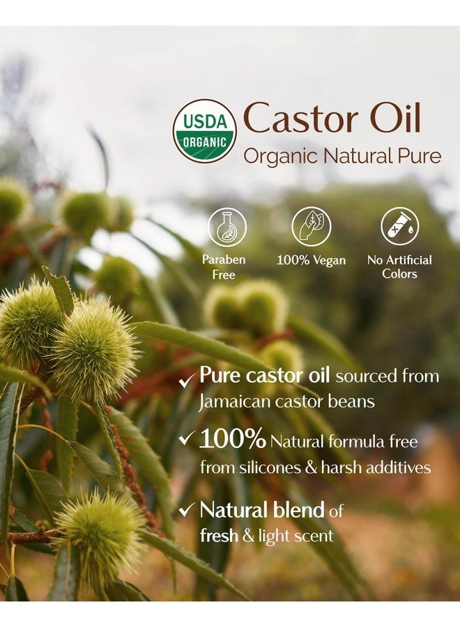 YANIBEST Organic Castor Oil, Cold Pressed Unrefined Glass Bottle, 100% Natural USDA Certified Castor Oil for Hair, Eyelashes, Face, Eyebrows, Scalp & Hair Strengthening Oil for All Hair Types - Image 2