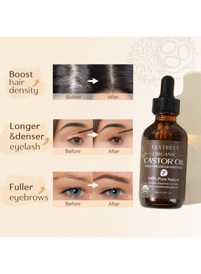 YANIBEST Organic Castor Oil, Cold Pressed Unrefined Glass Bottle, 100% Natural USDA Certified Castor Oil for Hair, Eyelashes, Face, Eyebrows, Scalp & Hair Strengthening Oil for All Hair Types - Image 5