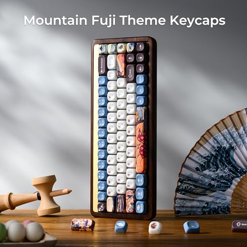 OHY XVX MOA Profile Keycaps Set, Japanese Mount FujiTheme 132 - Key White & Blue Custom Keycaps with PBT + Frosted Translucent PC Material for ANSI Layout Mechanical Keyboards- - Musashi Senju - Image 2
