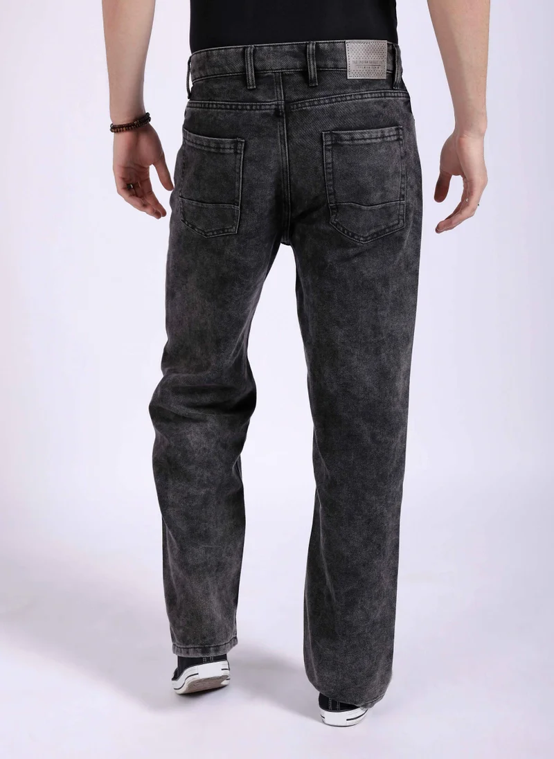 ذا انديان كراج كو Men Baggy Solid Mid-Rise Stretchable Jeans