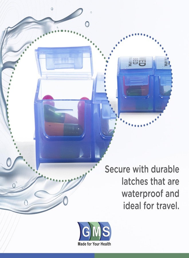 GMS 7-Day 3-Times-a-Day Pill Organizer - With Daily Removable Medication Containers, Suitable for Vitamin & Medicine Use - Secure, Sturdy, Waterproof Weekly Tablet Organizer, Ideal Pill Box for Travel - Image 3